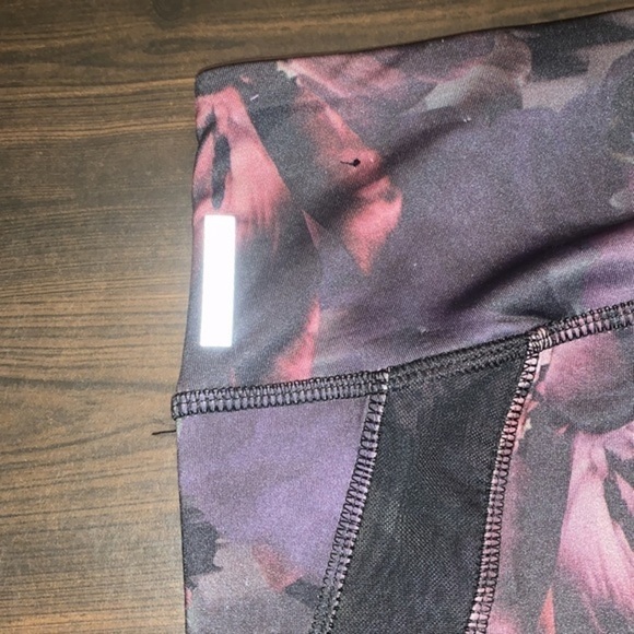 RBX FLORAL ATHLETIC ANKLE LENGTH LEGGINGS WINE ROSE SIZE SMALL - Picture 4 of 6